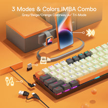 Redragon K644 SE 65% 3-Mode Wireless RGB Gaming Keyboard, 61 Keys Hot-Swappable Compact Mechanical Keyboard w/Upgrade Hot-Swap PCB Socket & Creative 1.2X Larger Size, Quiet Red Linear Switch