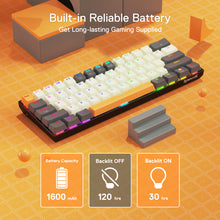 Redragon K644 SE 65% 3-Mode Wireless RGB Gaming Keyboard, 61 Keys Hot-Swappable Compact Mechanical Keyboard w/Upgrade Hot-Swap PCB Socket & Creative 1.2X Larger Size, Quiet Red Linear Switch
