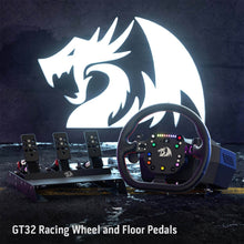 Redragon GT-32 Racing Wheel and Floor Pedals, Real Force Feedback Car Racing Simulator, PMSM Dual-Motor Control Box & Pedals, Non-Contact Hall Sensors, Supreme-Real Force Feedback Dedicated for Computer Gamer