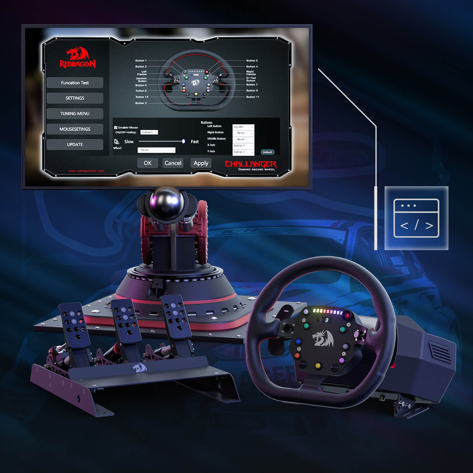Simulador de Corrida Redragon GT-32 com Volante e Pedais - Controle  Simulador - Magazine Luiza