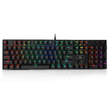 Redragon K556 Red Switches RGB LED Backlit Wired Mechanical Gaming Keyboard, Aluminum Base, 104 Standard Keys
