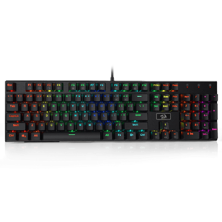 Redragon K556 RGB LED Backlit Wired Mechanical Gaming Keyboard, Aluminum Base, 104 Standard Keys
