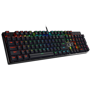 Redragon K556 RGB LED Backlit Wired Mechanical Gaming Keyboard, Aluminum Base, 104 Standard Keys