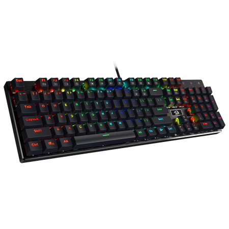 Redragon K556 RGB LED Backlit Wired Mechanical Gaming Keyboard, Aluminum Base, 104 Standard Keys