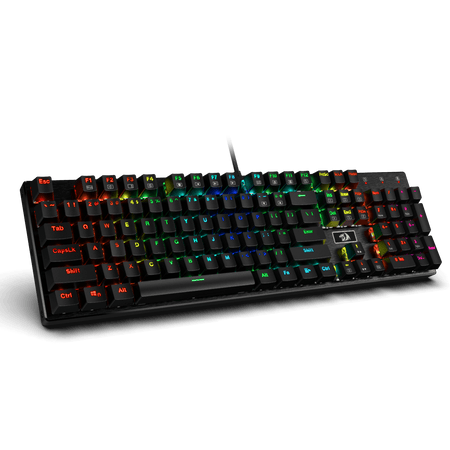 Redragon K556 Red Switches RGB LED Backlit Wired Mechanical Gaming Keyboard, Aluminum Base, 104 Standard Keys