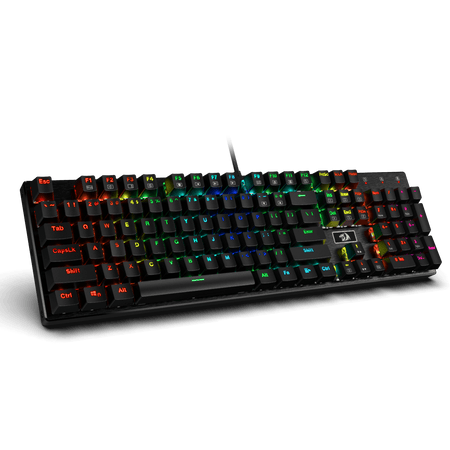 Redragon K556 RGB LED Backlit Wired Mechanical Gaming Keyboard, Aluminum Base, 104 Standard Keys