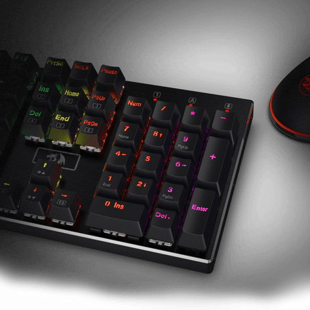 Redragon K556 Red Switches RGB LED Backlit Wired Mechanical Gaming Keyboard, Aluminum Base, 104 Standard Keys