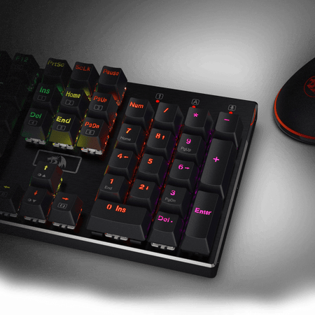 Redragon K556 RGB LED Backlit Wired Mechanical Gaming Keyboard, Aluminum Base, 104 Standard Keys