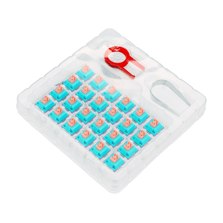 Redragon A113 Bullet-R Linear Mechanical Switch, Hot-Swappable DIY Keyboard Quiet Switch Mod, 50 Million Click(24 pcs Switches, Keycap + Switch Puller)
