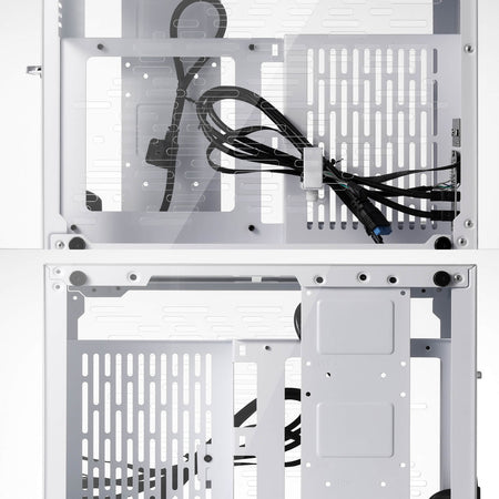 Redragon EB211 Mini-ITX Gaming PC Case, Small Form Factor Computer Chassis w/ Vented Honeycomb Acrylic Transparent Panels, Triple-Slot GPU and 360 Degree Accessibility, White