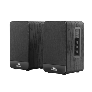 Redragon GS813 Wireless Desktop Speakers, 2.0 Channel Bookshelf Speaker w/Powerful 20W Output, BT 5.0/3.5mm AUX Connection, Enhanced Bass/Treble Knob Control and TF Card/USB Flash Drive Supported