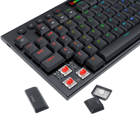 Redragon K619 Horus RGB Mechanical Keyboard, Ultra-Thin Designed Wired Gaming Keyboard w/Low Profile Keycaps, Dedicated Media Control & Linear Red Switch, Pro Software Supported