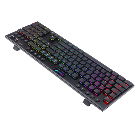 Redragon K619 Horus RGB Mechanical Keyboard, Ultra-Thin Designed Wired Gaming Keyboard w/Low Profile Keycaps, Dedicated Media Control & Linear Red Switch, Pro Software Supported