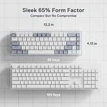 Redragon K631 Gery 65% Wired RGB Gaming Keyboard, 68 Keys Hot-Swappable Compact Mechanical Keyboard w/100% Hot-Swap Socket, Free-Mod Plate Mounted PCB & Dedicated Arrow Keys, Quiet Red Linear Switch