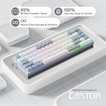 Redragon K631 Gery 65% Wired RGB Gaming Keyboard, 68 Keys Hot-Swappable Compact Mechanical Keyboard w/100% Hot-Swap Socket, Free-Mod Plate Mounted PCB & Dedicated Arrow Keys, Quiet Red Linear Switch