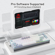 Redragon K631 Gery 65% Wired RGB Gaming Keyboard, 68 Keys Hot-Swappable Compact Mechanical Keyboard w/100% Hot-Swap Socket, Free-Mod Plate Mounted PCB & Dedicated Arrow Keys, Quiet Red Linear Switch