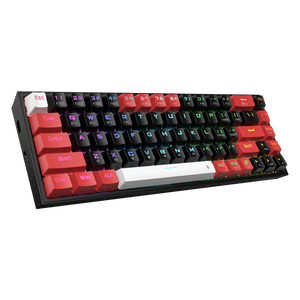 Redragon K631 PRO 65% 3-Mode Wireless RGB Gaming Keyboard, 68 Keys Hot-Swappable Compact Mechanical Keyboard w/Hot-Swap Free-Mod PCB Socket & Dedicated Arrow Keys, Quiet Red Linear Switch