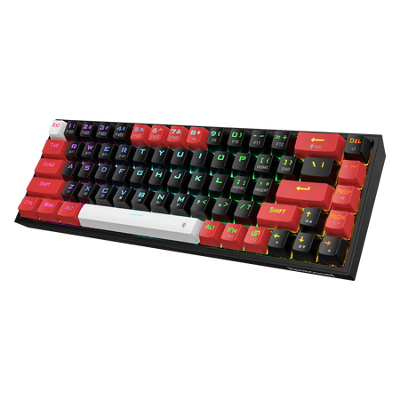 Redragon K631 PRO 65% 3-Mode Wireless RGB Gaming Keyboard, 68 Keys Hot-Swappable Compact Mechanical Keyboard w/Hot-Swap Free-Mod PCB Socket & Dedicated Arrow Keys, Quiet Red Linear Switch