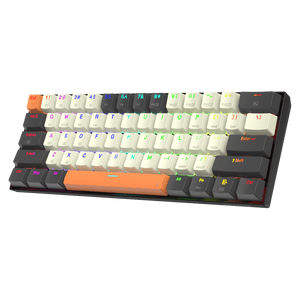 Redragon K644 SE 65% 3-Mode Wireless RGB Gaming Keyboard, 61 Keys Hot-Swappable Compact Mechanical Keyboard w/Upgrade Hot-Swap PCB Socket & Creative 1.2X Larger Size, Quiet Red Linear Switch