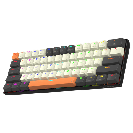 Redragon K644 SE 65% 3-Mode Wireless RGB Gaming Keyboard, 61 Keys Hot-Swappable Compact Mechanical Keyboard w/Upgrade Hot-Swap PCB Socket & Creative 1.2X Larger Size, Quiet Red Linear Switch