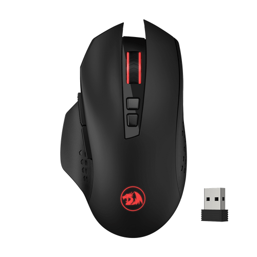 Redragon M656 Gainer Wireless Gaming Mouse, 4000 DPI 2.4Ghz Wireless Gamer Mouse w/ 5 DPI Levels, 7 Macro Buttons, Red LED Backlit & Pro Software/Drive Supported, for PC/Mac/Laptop
