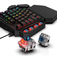 Redragon K585 DITI One-Handed RGB Mechanical Gaming Keyboard, Blue Switches, Professional Gaming Keypad with 7 Onboard Macro Keys, Detachable Wrist Rest, 42 Keys