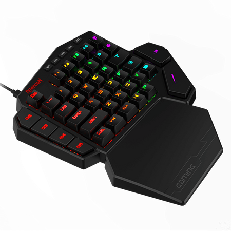 Redragon K585 DITI One-Handed RGB Mechanical Gaming Keyboard, Blue Switches, Professional Gaming Keypad with 7 Onboard Macro Keys, Detachable Wrist Rest, 42 Keys