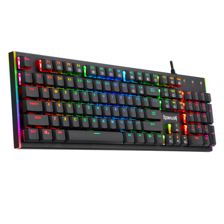 Redragon K591 Parvati RGB Backlit Low Profile Wired Mechanical Gaming Keyboard, Extra-Thin & Light, 104 Keys Anti-ghosting, Linear & Quiet Red Switch