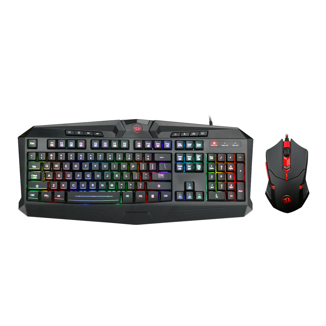 Redragon S101-1 Gaming Keyboard Mouse Combo, RGB LED Backlit 104 Keys USB Wired Ergonomic Wrist Rest Keyboard, Programmable 6 Button Mouse for Windows PC Gamer - [Keyboard Mouse Set]