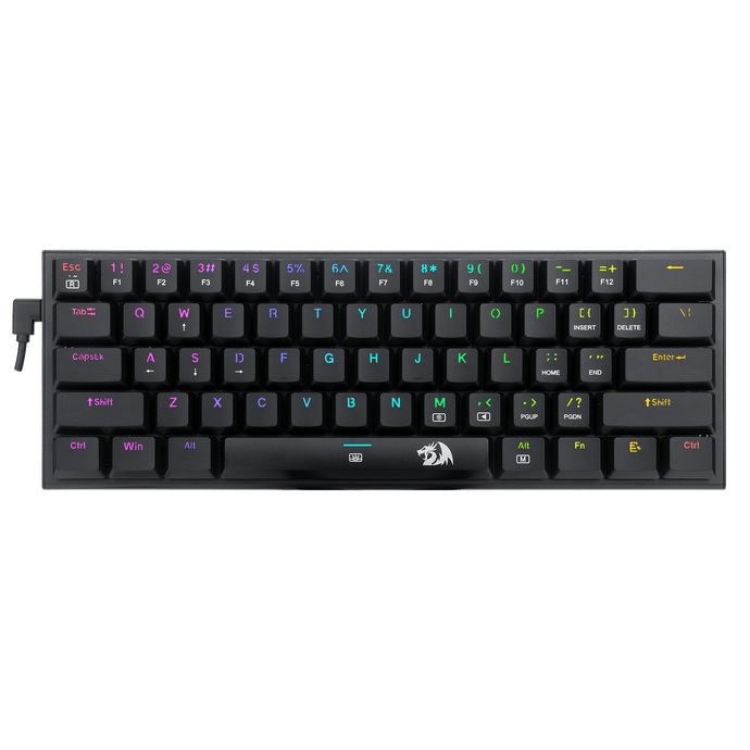Redragon K614 Anivia 60% Ultra Thin Wired Mechanical Keyboard, Slim Compact 61 Keys RGB Gaming Keyboard w/Low Profile Linear Red Switches and Double-Shot Keycaps for Fast & Accurate Actuation