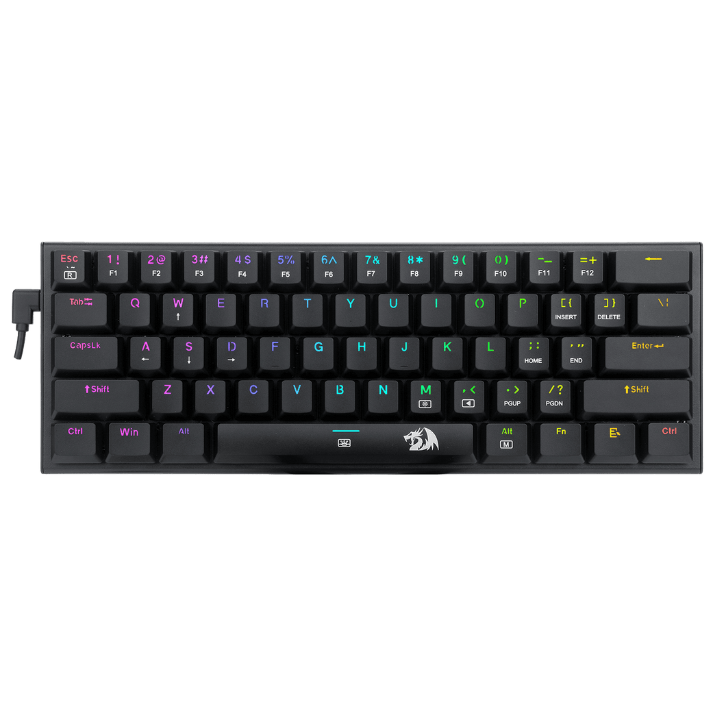 Redragon K614 Anivia 60% Ultra Thin Wired Mechanical Keyboard, Slim Compact 61 Keys RGB Gaming Keyboard w/Low Profile Linear Red Switches and Double-Shot Keycaps for Fast & Accurate Actuation