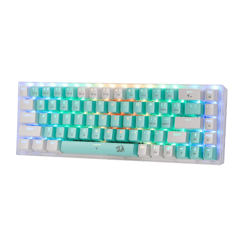 Redragon K631 PRO WT 65% 3-Mode Wireless RGB Gaming Keyboard, 68 Keys Hot-Swappable Compact Mechanical Keyboard w/Hot-Swap Free-Mod PCB Socket & Translucent Board, Custom Quiet Linear Switch