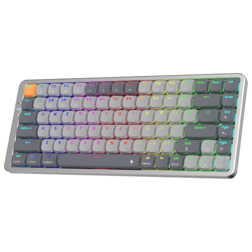 Redragon K652 75% Wireless RGB Mechanical Keyboard, Bluetooth/2.4Ghz/Wired Tri-Mode 84 Keys Ultra-Thin Gaming Keyboard w/Aluminum Top Plate, 100% Supported Win/Mac System & Low Profile Switch