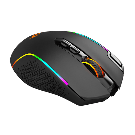 Redragon M810 Pro Wireless Gaming Mouse, 10000 DPI Wired/Wireless Gamer Mouse w/ Rapid Fire Key, 8 Macro Buttons, 45-Hour Durable Power Capacity and RGB Backlit for PC/Mac/Laptop