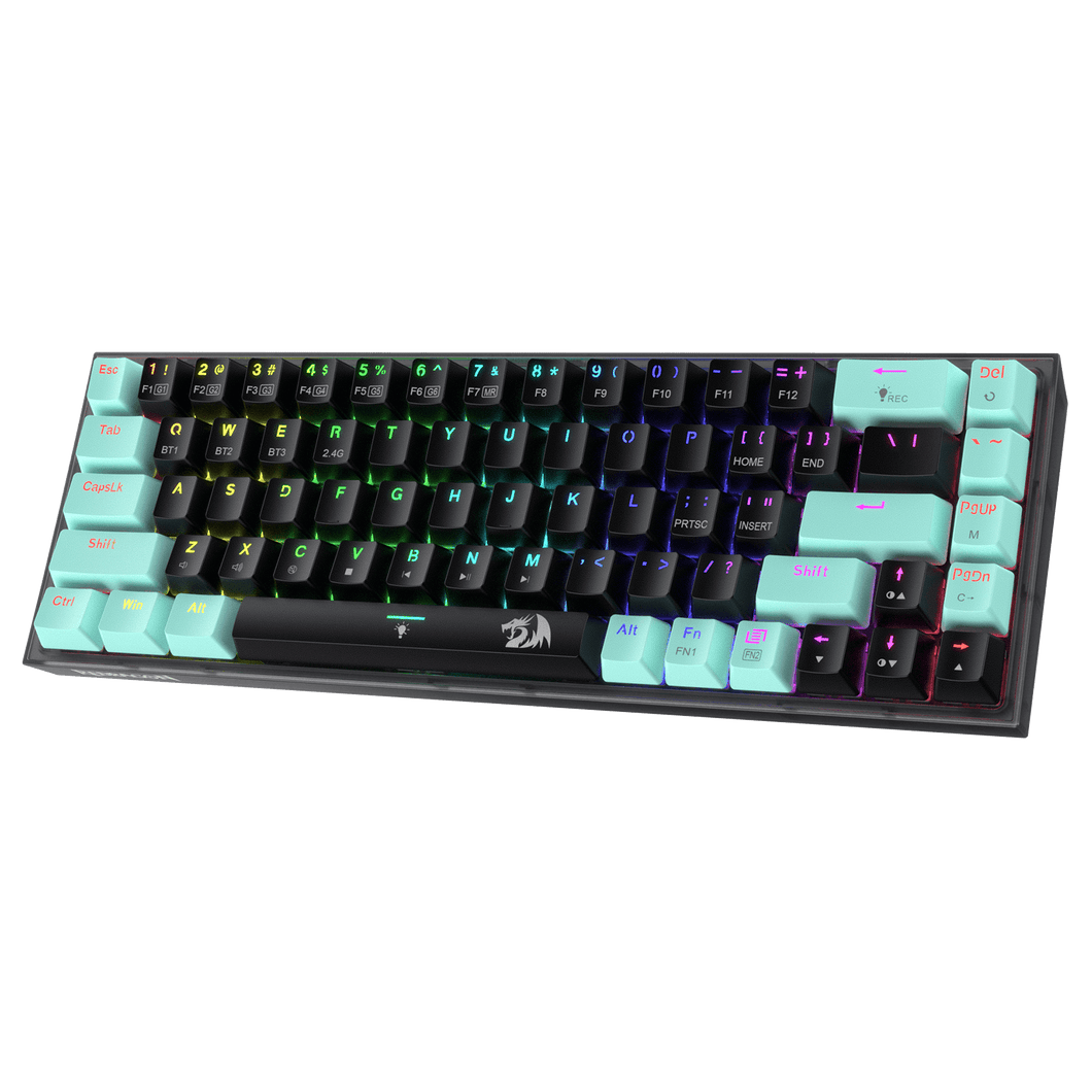 Redragon K631 PRO SE 65% 3-Mode Wireless RGB Gaming Keyboard, 68 Keys Hot-Swappable Compact Mechanical Keyboard w/Hot-Swap Free-Mod PCB Socket & Translucent Board, Custom Quiet Linear Switch