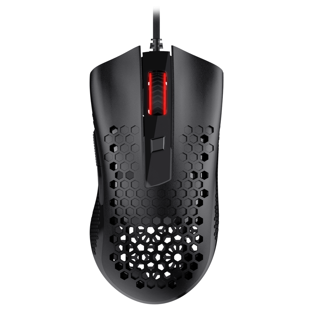 Redragon M808-N Storm Lightweight Gaming Mouse, Ultralight Honeycomb Shell - 12,400 DPI Optical Sensor - 7 Programmable Buttons - Precise Registration - Super-Lite Cable - Black