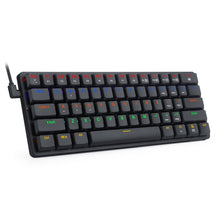 Redragon K615 Elise 60% Thin Wired Mechanical Keyboard, Slim Compact 61 Keys Rainbow LED Backlit  with Low Profile Tactile Blue Switches for Windows PC