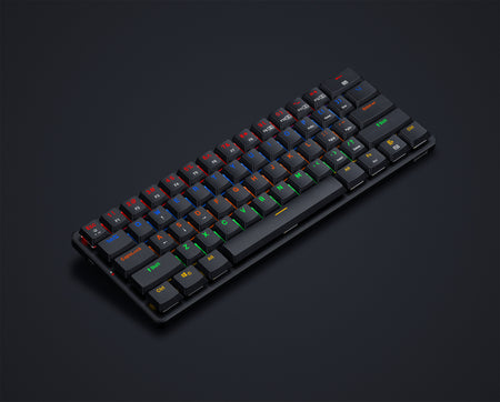 Redragon K615 Elise 60% Thin Wired Mechanical Keyboard, Slim Compact 61 Keys Rainbow LED Backlit  with Low Profile Tactile Blue Switches for Windows PC