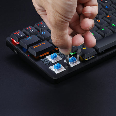 Redragon K615 Elise 60% Thin Wired Mechanical Keyboard, Slim Compact 61 Keys Rainbow LED Backlit  with Low Profile Tactile Blue Switches for Windows PC