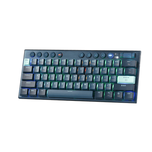 Redragon K632 PRO Noctis 60% Wireless RGB Mechanical Keyboard, Bluetooth/2.4Ghz/Wired Tri-Mode Ultra-Thin Low Profile Gaming Keyboard w/No-Lag Connection, Dedicated Media Control & Linear Red Switch