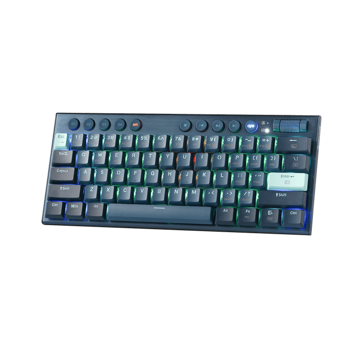 Redragon K632 PRO Noctis 60% Wireless RGB Mechanical Keyboard, Bluetooth/2.4Ghz/Wired Tri-Mode Ultra-Thin Low Profile Gaming Keyboard w/No-Lag Connection, Dedicated Media Control & Linear Red Switch