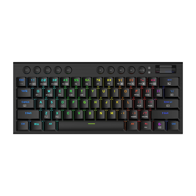 Redragon K632 PRO Noctis 60%  RGB Mechanical Keyboard, Bluetooth/2.4Ghz/Wired Tri-Mode Ultra-Thin Low Profile Gaming Keyboard w/No-Lag Connection