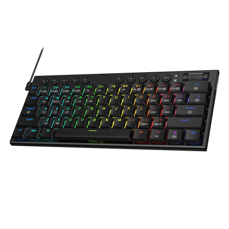 Redragon K632 PRO Noctis 60%  RGB Mechanical Keyboard, Bluetooth/2.4Ghz/Wired Tri-Mode Ultra-Thin Low Profile Gaming Keyboard w/No-Lag Connection