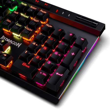 Redragon K580 RGB Backlit Mechanical Gaming Keyboard with Macro Keys & Dedicated Media Controls, Onboard Macro Recording (Brown Switches)