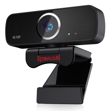 Redragon GW600 720P Webcam with Built-in Dual Microphone 360-Degree Rotation - 2.0 USB Skype Computer Web Camera