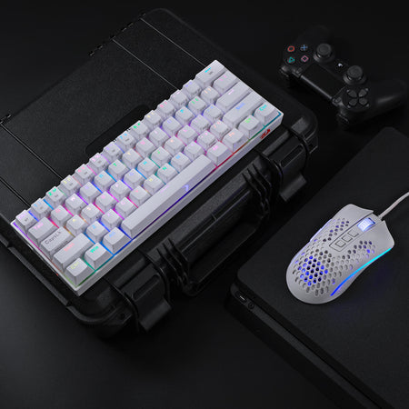 Redragon K530 60% RGB Wireless Mechanical Keyboard M808 Lightweight RGB Gaming Mouse Bundle
