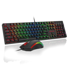 Redragon K582-BA Wired Mechanical Gaming Keyboard & M711 Cobra Gaming Mouse Combo, 10,000DPI, 7 Programmable Buttons, RGB LED Backlit Keyboard Mouse Set for PC, Laptop, Computer