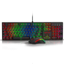 Redragon K582-BA Wired Mechanical Gaming Keyboard & M711 Cobra Gaming Mouse Combo, 10,000DPI, 7 Programmable Buttons, RGB LED Backlit Keyboard Mouse Set for PC, Laptop, Computer