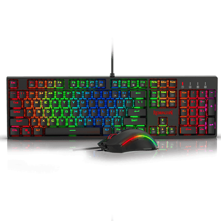 Redragon K582-BA Wired Mechanical Gaming Keyboard & M711 Cobra Gaming Mouse Combo, 10,000DPI, 7 Programmable Buttons, RGB LED Backlit Keyboard Mouse Set for PC, Laptop, Computer