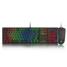 Redragon K582-BA Wired Mechanical Gaming Keyboard & M711 Cobra Gaming Mouse Combo, 10,000DPI, 7 Programmable Buttons, RGB LED Backlit Keyboard Mouse Set for PC, Laptop, Computer